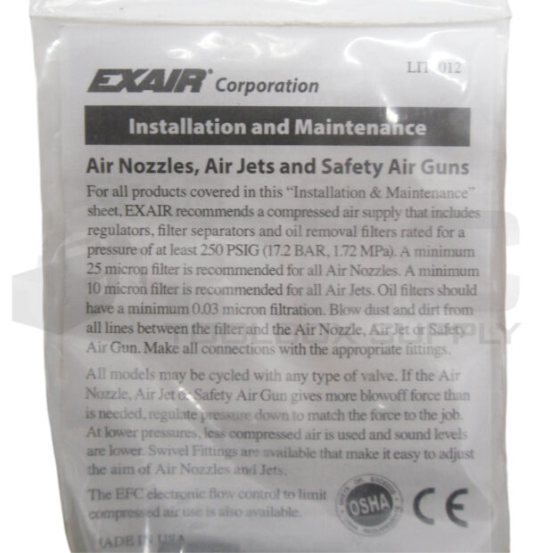 NEW SEALED EXAIR SUPER AIR NOZZLE 1/4" FNPT - Image 4