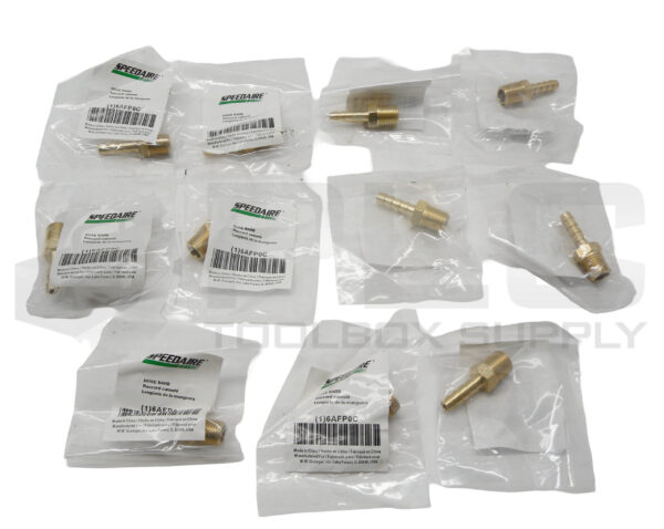 LOT OF 11 NEW SEALED SPEEDAIRE 6AFP0C HOSE BARB 1/4"