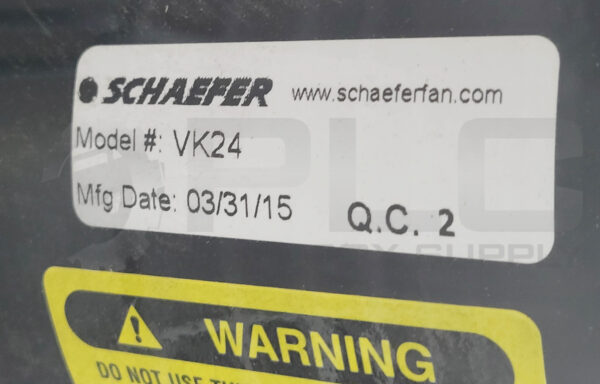NEW SCHAEFER VK24 AIR CIRCULATION FAN W/ K55HXHCD-8541 MOTOR 1/2HP 1725/1425RPM - Image 8