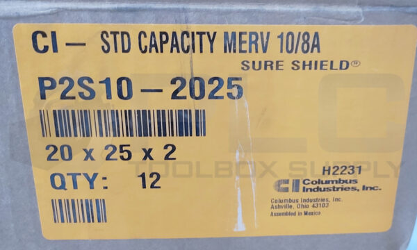 NEW BOX OF 12 COLUMBUS INDUSTRIES P2S10-2025 AIR FILTER STD CAPACITY MERV 10/8A - Image 4