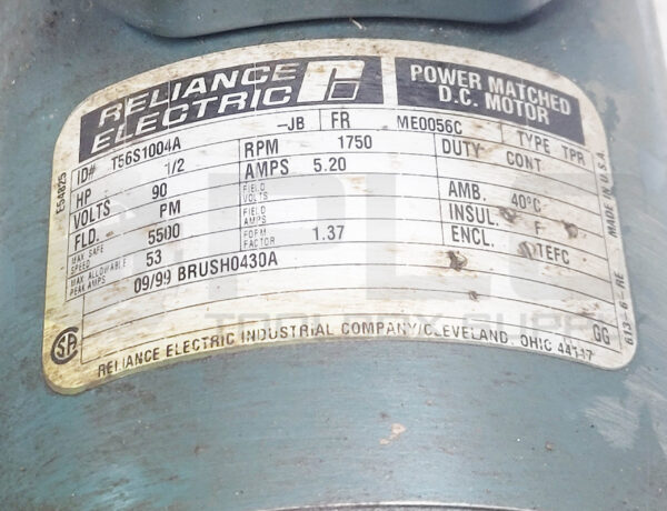 RELIANCE ELECTRIC T56S1004A-JB MOTOR W/ DODGE TIGEAR M055296003YS 07916130DH - Image 7