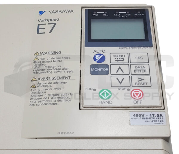 NEW YASKAWA CIMR-E7U47P5 VARISPEED E7 AC DRIVE SPEC 47P51B 380-480//0-480V - Image 7