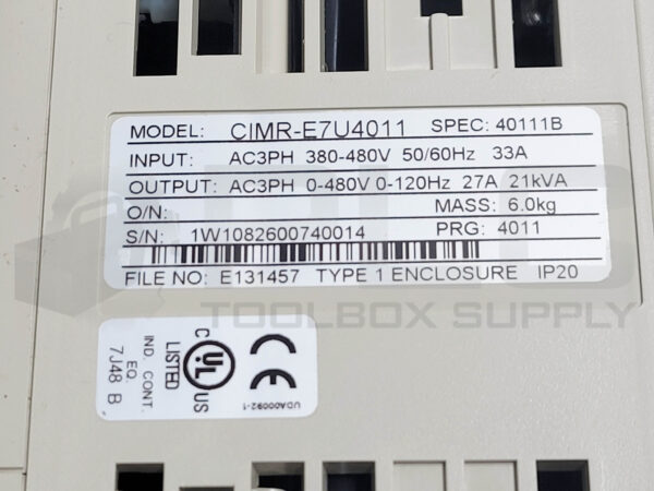 NEW YASKAWA CIMR-E7U4011 VARISPEED E7 AC DRIVE SPEC 40111B *READ* - Image 9
