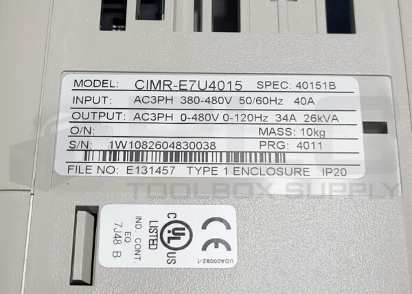 NEW YASKAWA CIMR-E7U4015 VERISPEED E7 AC DRIVE SPEC 40151B - Image 7