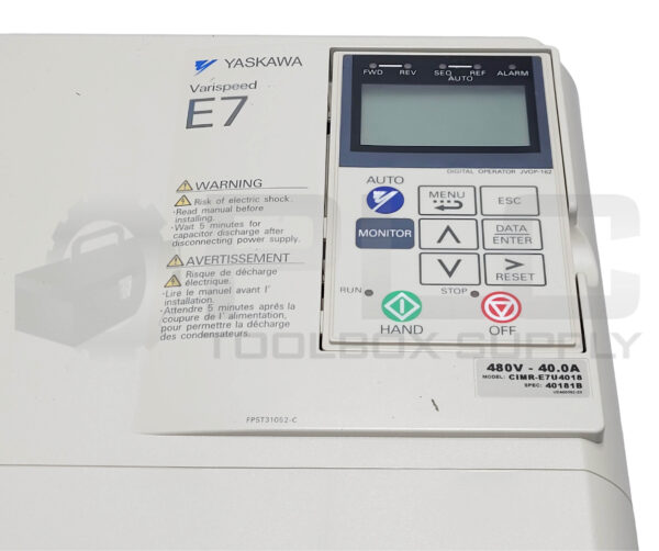 NEW YASKAWA CIMR-E7U4018 VARISPEED E7 AC DRIVE SPEC 40181B 380-480//0-480V - Image 7