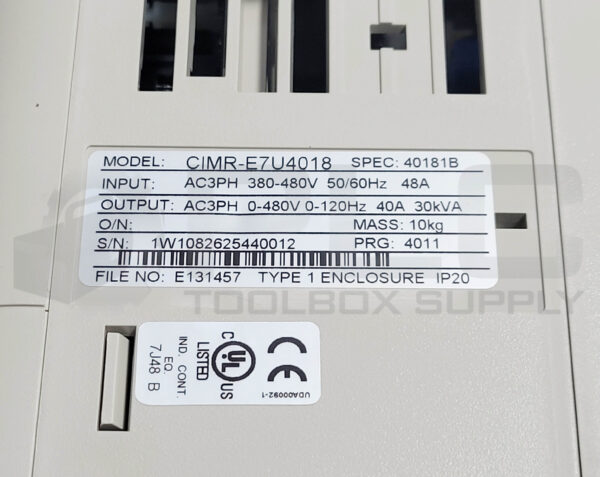 NEW YASKAWA CIMR-E7U4018 VARISPEED E7 AC DRIVE SPEC 40181B 380-480//0-480V - Image 8