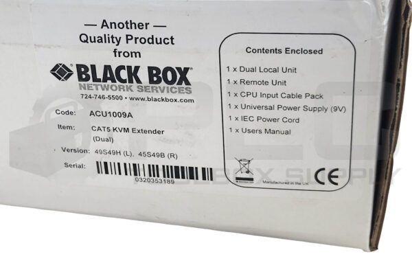 NEW BLACK BOX ACU1009A CAT5 KVM EXTENDER DUAL - Image 10