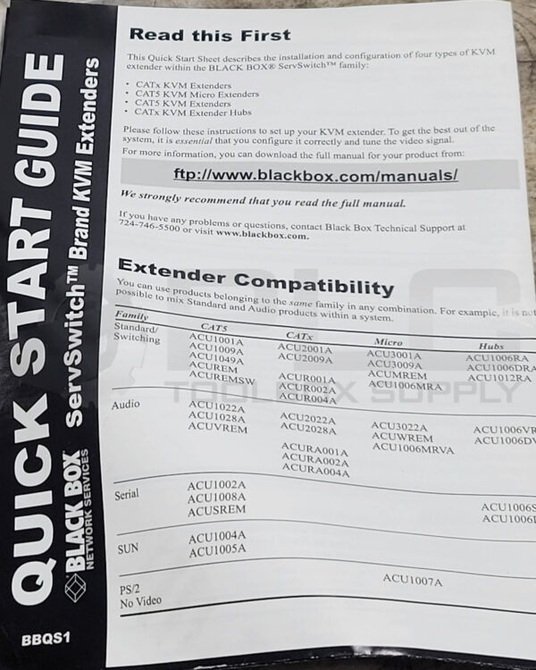 NEW BLACK BOX ACU1009A CAT5 KVM EXTENDER DUAL - Image 3