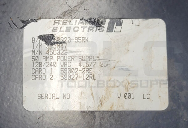 RELIANCE ELECTRIC 45C322 POWER SUPPLY 50A 120/240VAC 4.5/2.25A W/ KEYS - Image 4