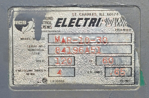 ELECTRIPOWER MAR-10-30 ELECTRIC VALVE ACTUATOR 120V 60HZ 0.65A - Image 5