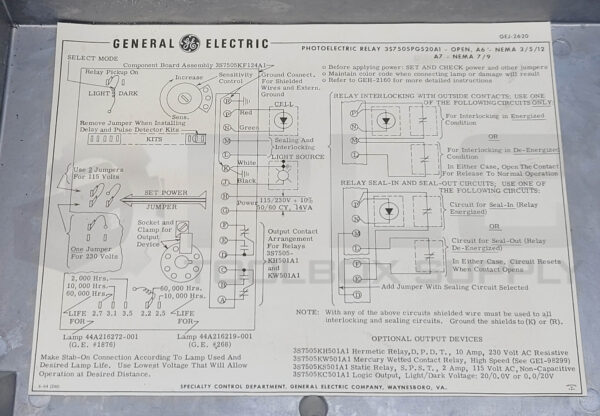 NEW GENERAL ELECTRIC 3S7505PG520A1 PHOTOELECTRIC RELAY - Image 5