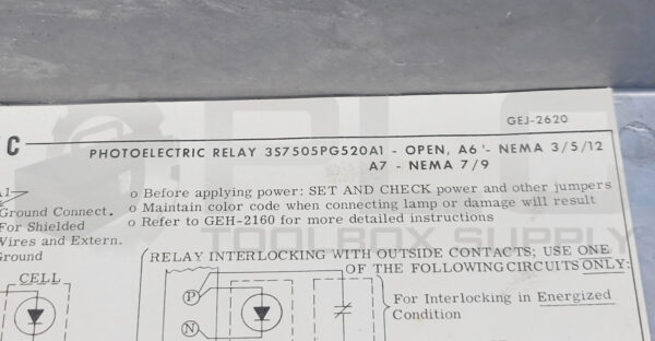 NEW GENERAL ELECTRIC 3S7505PG520A1 PHOTOELECTRIC RELAY - Image 6