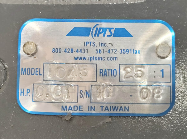 NEW IPTS IC45 GEAR REDUCER 25:1 0.61HP 3/4" SHAFT - Image 5