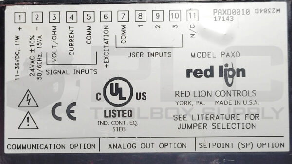RED LION CONTROLS PAXD0010 DIGITAL PANEL METER 11-36VDC 11W 24VAC 50/60HZ 15VA - Image 6
