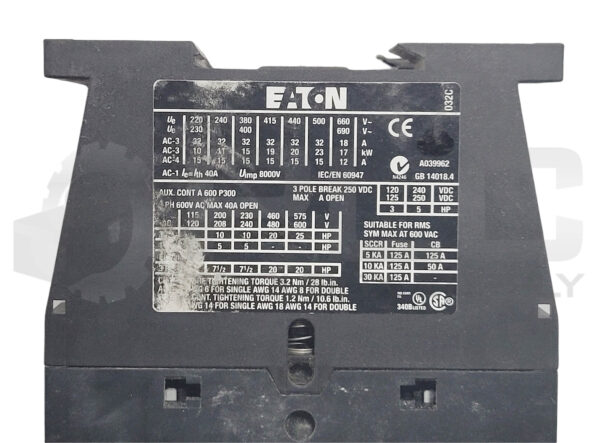 NEW EATON XTCE032C10 CONTACTOR 110V/50HZ 120V/60HZ - Image 3