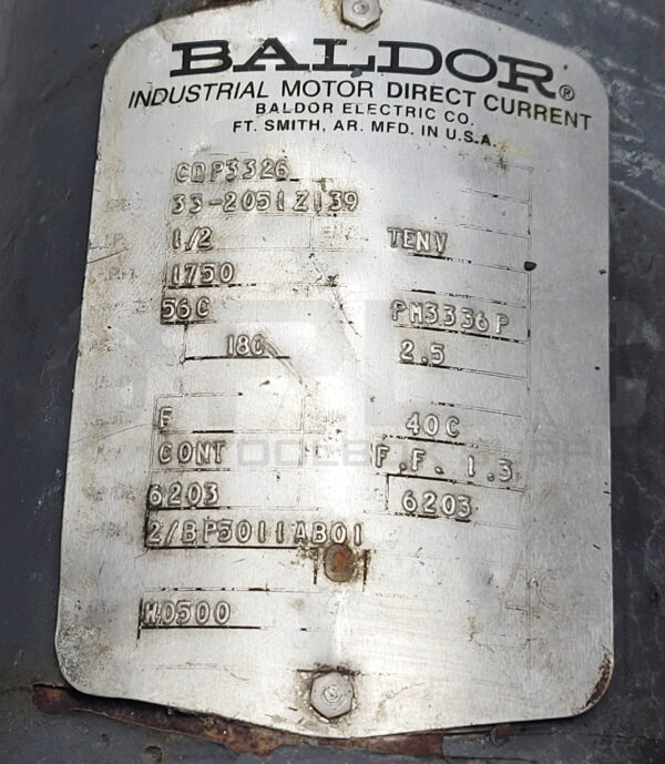 BALDOR CDP3326 INDUSTRIAL MOTOR DIRECT CURRENT SPEC 33-205IZI39 1/2HP - Image 8