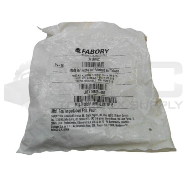 SEALED NEW PACK OF 25 FABORY 5NNG2 RIVET NUT 3/8"