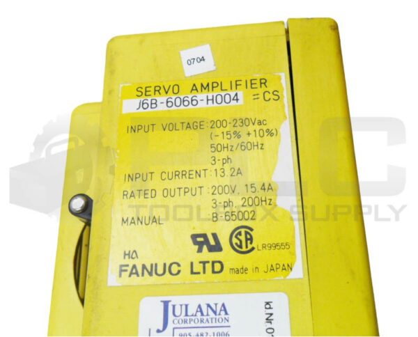 FANUC A06B-6066-H004 SERVO AMPLIFIER UNIT 200-230VAC 50/60HZ 13.2A *READ* - Image 6