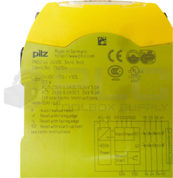 PILZ PNOZ S4 24VDC 3N/O 1N/C SAFETY RELAY 24VDC 750104 - Image 5