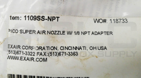 SEALED NEW EXAIR 1109SS-NPT SUPER AIR NOZZLE 1/8"NT - Image 3
