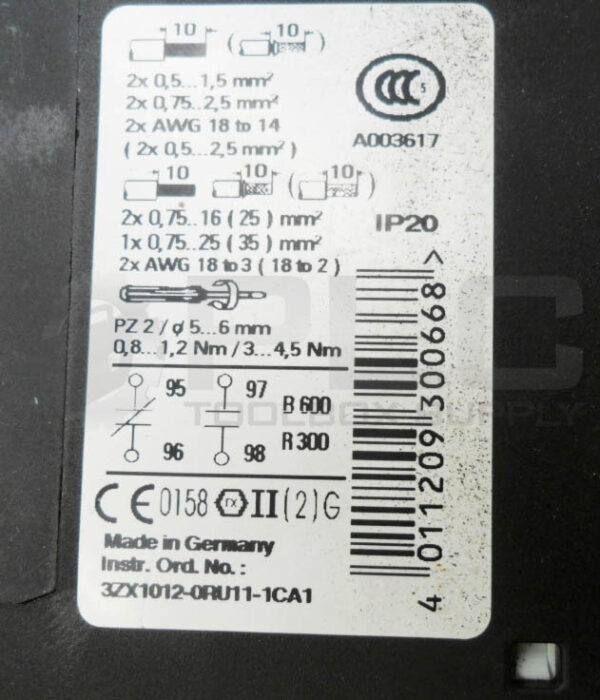 SIEMENS 3ZX1012-0RU11-1CA1 CONTACTOR 40A 690V 3RU1136-4EB0 - Image 6