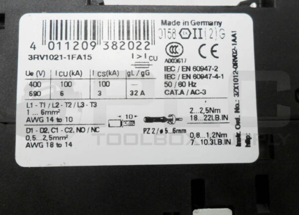 SIEMENS 3RV1021-1FA15 MOTOR STARTER 50/60HZ 575VAC - Image 5