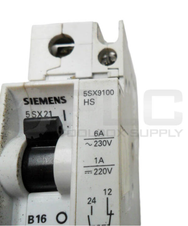 LOT OF 3 SIEMENS 5SX21 B16 CIRCUIT BREAKER 230-400V W/ 5SX9100 HS CONTACT BLOCK - Image 5
