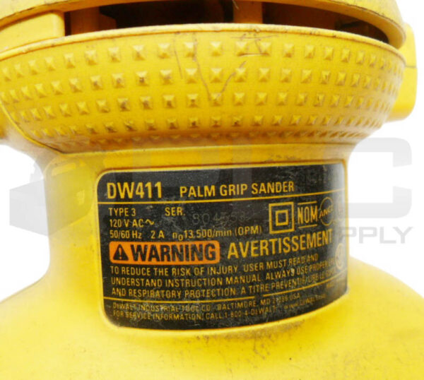DEWALT DW411 1/4 SHEET PALM GRIP SANDER TYPE 3 120VAC 50/60HZ 2A - Image 5