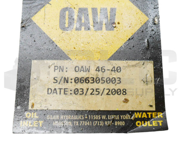 OILAIR HYDRAULICS OAW46-40 WATER OIL COOLER HEAT EXCHANGER - Image 5