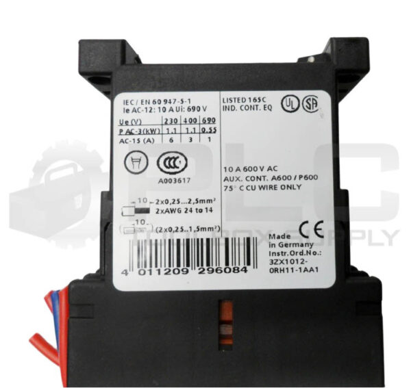 SIEMENS 3RH1140-2AF00 CONTACTOR RELAY 10A 600VAC - Image 4