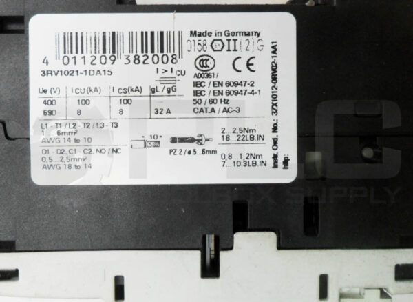 SIEMENS 3RV1021-1DA15 CIRCUIT BREAKER 2.2-3.2A - Image 5