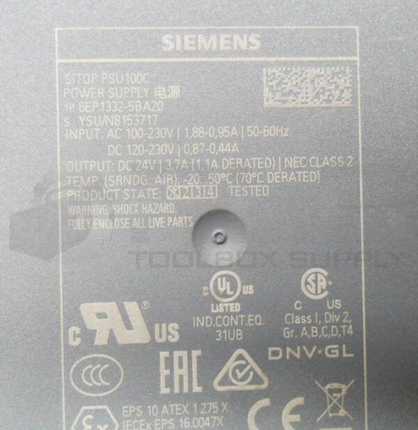 SIEMENS 6EP1332-5BA20 POWER SUPPLY SITOP PSU100C 100-230VAC 120-230VDC 50/60HZ - Image 5