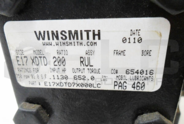 NEW WINSMITH E17XDTD7X000LC GEAR BOX 750RPM *READ* - Image 7