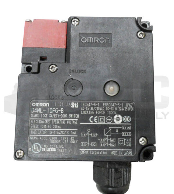 OMRON D4NL-1DFG-B GUARD LOCK SAFETY DOOR SWITCH 24VDC 3A 240VAC - Image 2