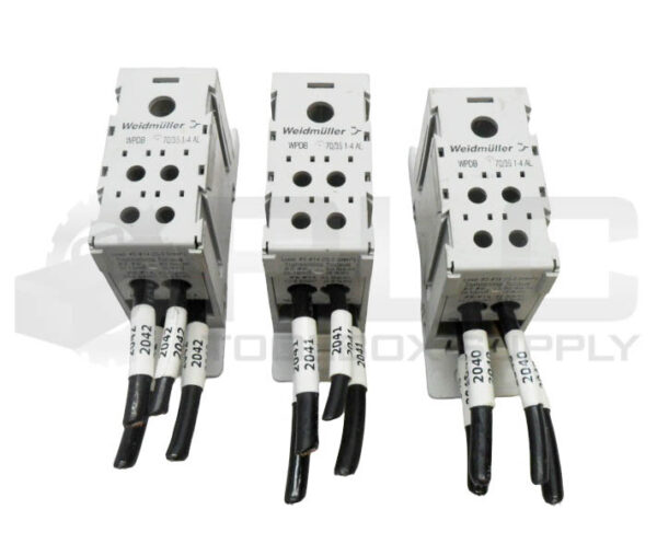 LOT OF 3 WEIDMULLER WPDB 70/35 1-4AL POWER DISTRIBUTION BLOCK 600V 175A