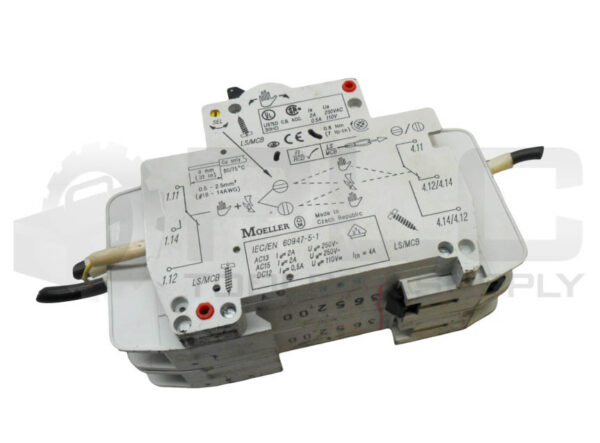 MOELLER FAZ-D20/2-RT CIRCUIT BREAKER 2 POLE 20A 480V W/ Z-NHK AUXILIARY BLOCK - Image 3