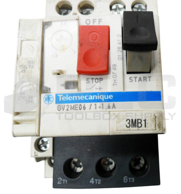 SCHNEIDER ELECTRIC GV2ME06/1-1.6A CIRCUIT BREAKER W/ GVAN20 AUXILIARY CONTACT - Image 6