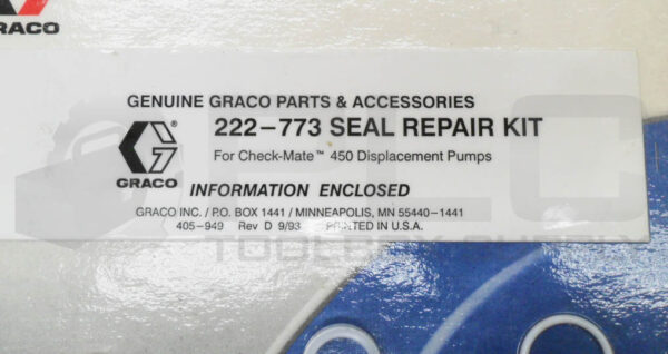 SEALED NEW GRACO 222-773 SEAL REPAIR KIT - Image 3