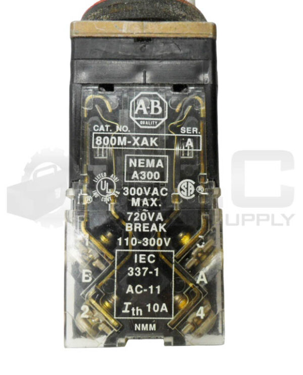 ALLEN BRADLEY 800MR-JX5B /A SELECTOR SWITCH W/ 800M-XAK /A CONTAT BLOCK - Image 4