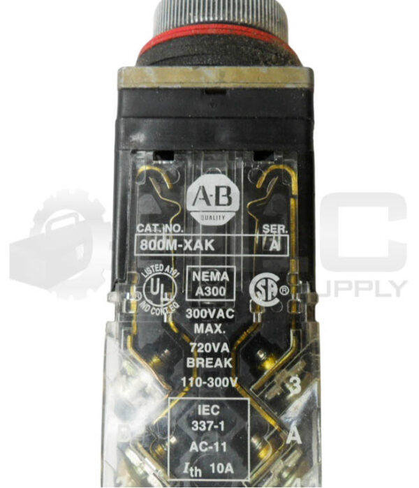 LOT OF 2 ALLEN BRADLEY 800MR-JX9B /A SELECTOR SWITCH W/ 800-XAK /A CONTACT BLOCK - Image 5