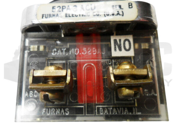 FURNAS ELECTRIC 52PA 3ACU /B PUSH BUTTON W/52BAL CONTACT BLOCK W/ 52BAU - Image 5