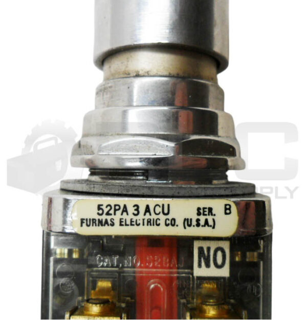 FURNAS ELECTRIC 52PA 3ACU /B PUSH BUTTON W/52BAL CONTACT BLOCK W/ 52BAU - Image 6