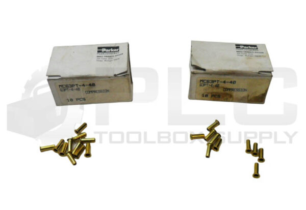 LOT OF 2 NEW BOX OF 10 PARKER 63PT-4-40 COMPRESSION FITTING MC63PT-4-40 *READ*