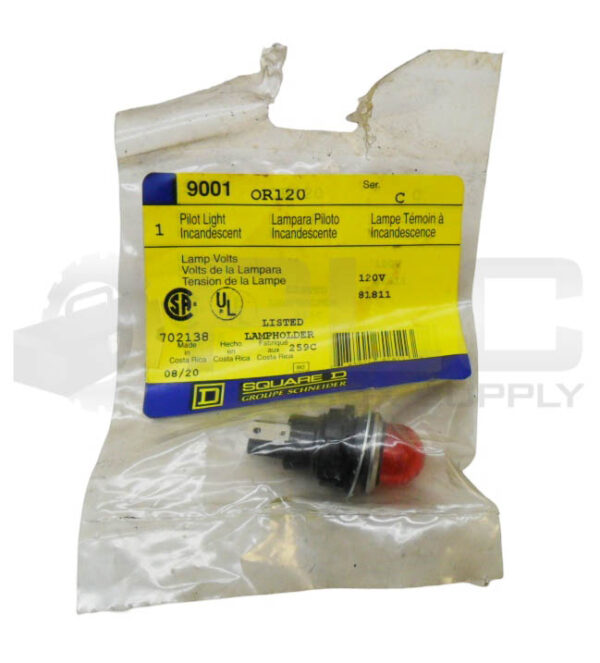 SEALED NEW SQUARE D 9001 OR120 /C PILOT LIGHT RED 120V *READ*