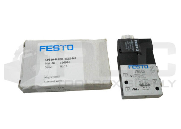 NEW FESTO CPE10-M1BH-3GLS-M7 SOLENOID VALVE W/ MSZE-B-3-24DC COIL 24VDC 196916