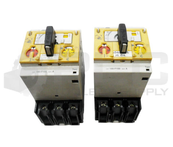 LOT OF 2 ALLEN BRADLEY 190-MN /A MANUAL INTERRUPTER CONTACTOR 190-P100 /A