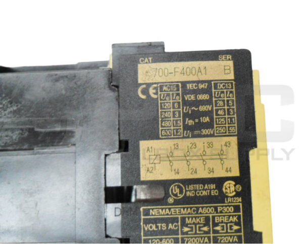 ALLEN BRADLEY 196-FTA /B PNEUMATIC TIMER W/ 700-F400A1 /B CONTACTOR W/ HA473 - Image 6