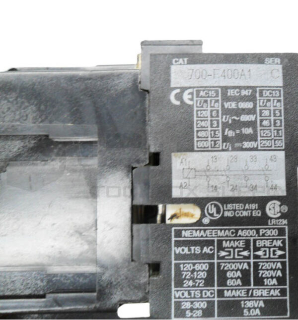 ALLEN BRADLEY 196-FTA /B PNEUMATIC TIMER W/ 700-F400A1 /C CONTACTOR W/ HA473 - Image 6