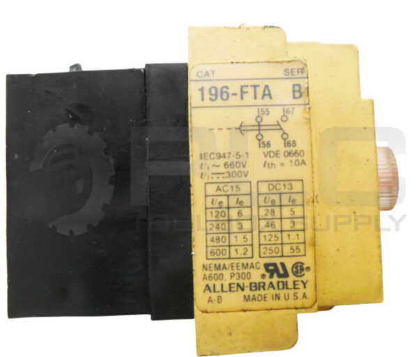 LOT OF 5 ALLEN BRADLEY 196-FTA /B PNEUMATIC TIMER 10A 300V - Image 6