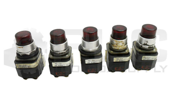 LOT OF 5 ALLEN BRADLEY 800T-PT16 /T PUSH BUTTON W/ 40171-002-01 W/ 800T-XA /D